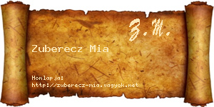 Zuberecz Mia névjegykártya